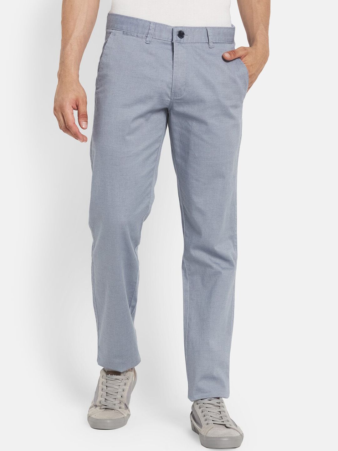 Octave Men Blue Casual Trouser