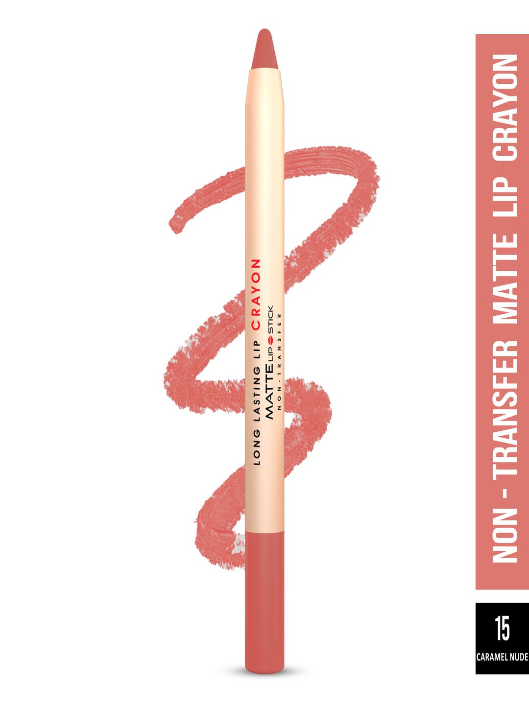 SHRYOAN Long Lasting Lip Crayon Matte Lipstick 3.8 g - Caramel Nude 15