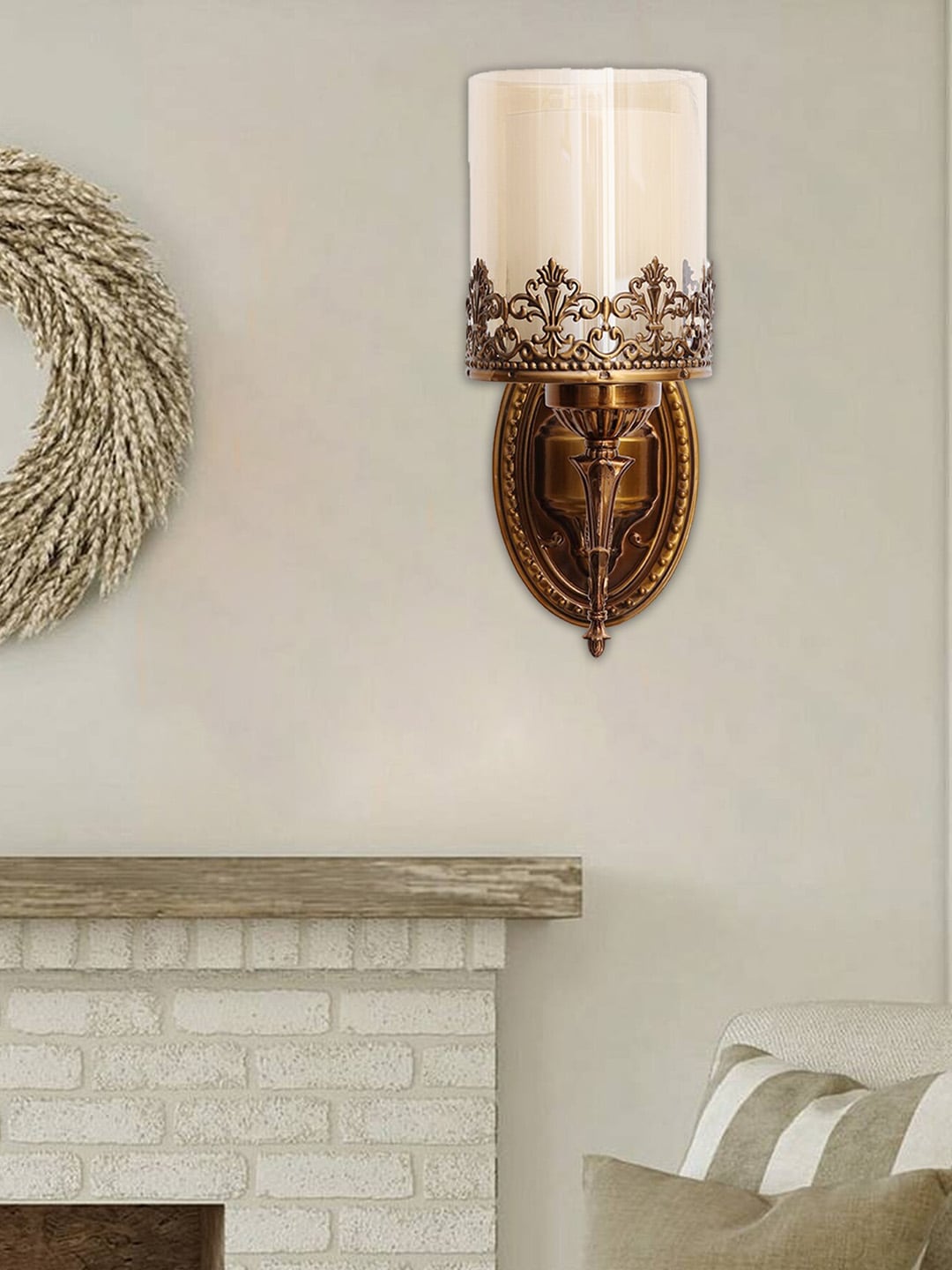 SHREE KALA HOME DECOR White Glass Wall Lamp Price in India