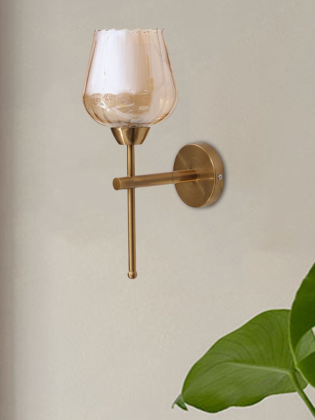 SHREE KALA HOME DECOR White Lotus Glass Wall Lamp Price in India