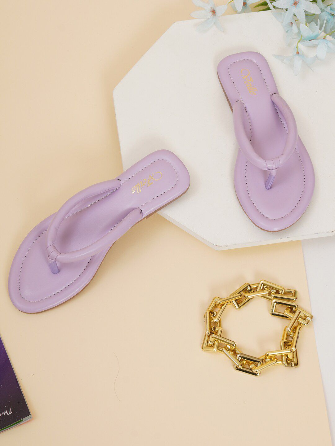 VEILLE Women Purple T-Strap Flats Price in India