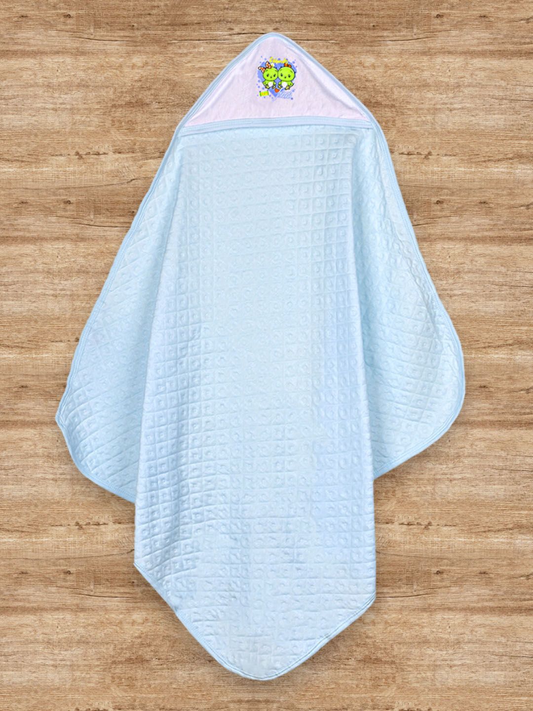 Moms Home Unisex Kids Blue Organic Cotton 300 GSM Blue Bath Towels