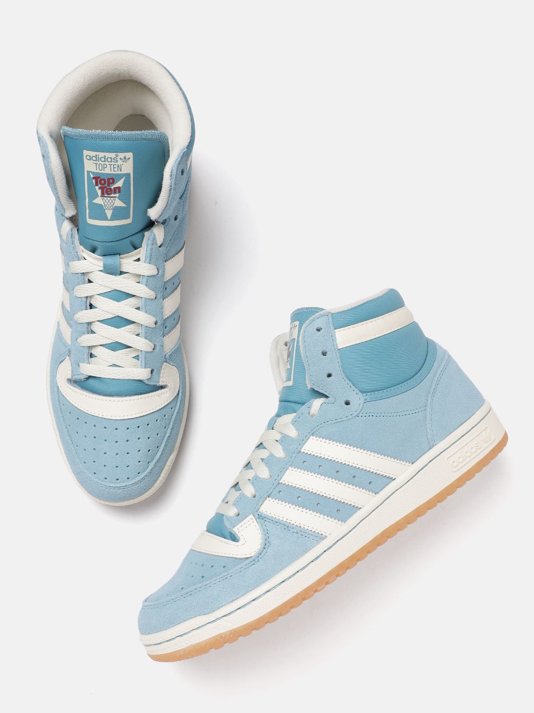 Buy ADIDAS Originals Men Perforated Detail Mid-Top Suede TOP TEN RB Sneakers  - Casual Shoes for Men 20070828 | Myntra