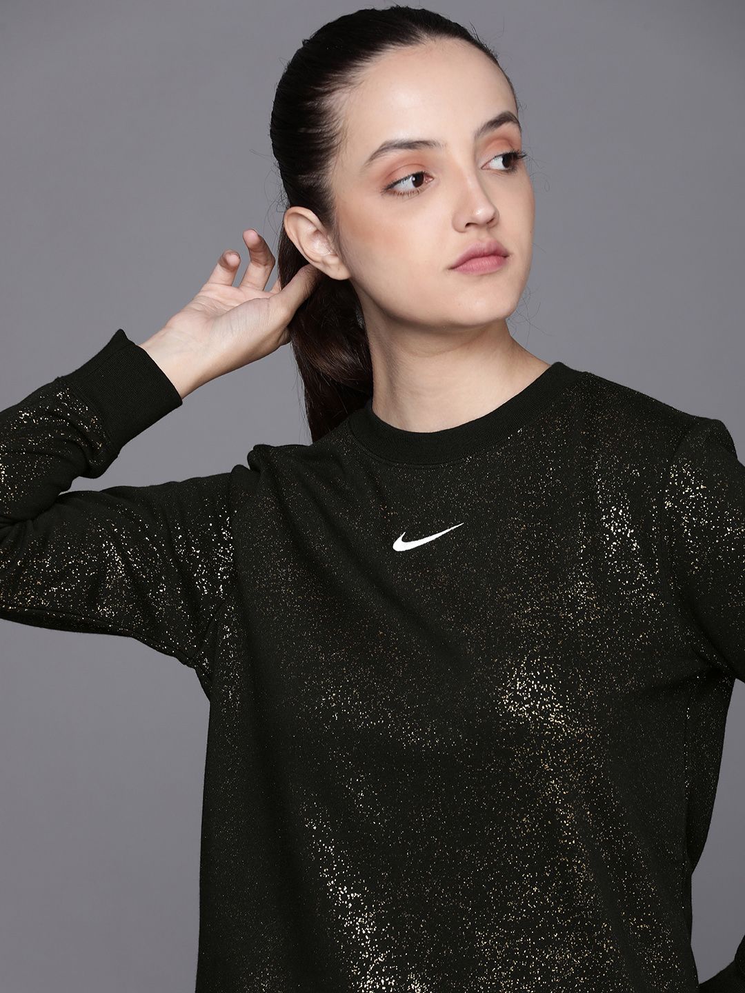 Nike Women Brand Logo Print Shimmer Top Price in India