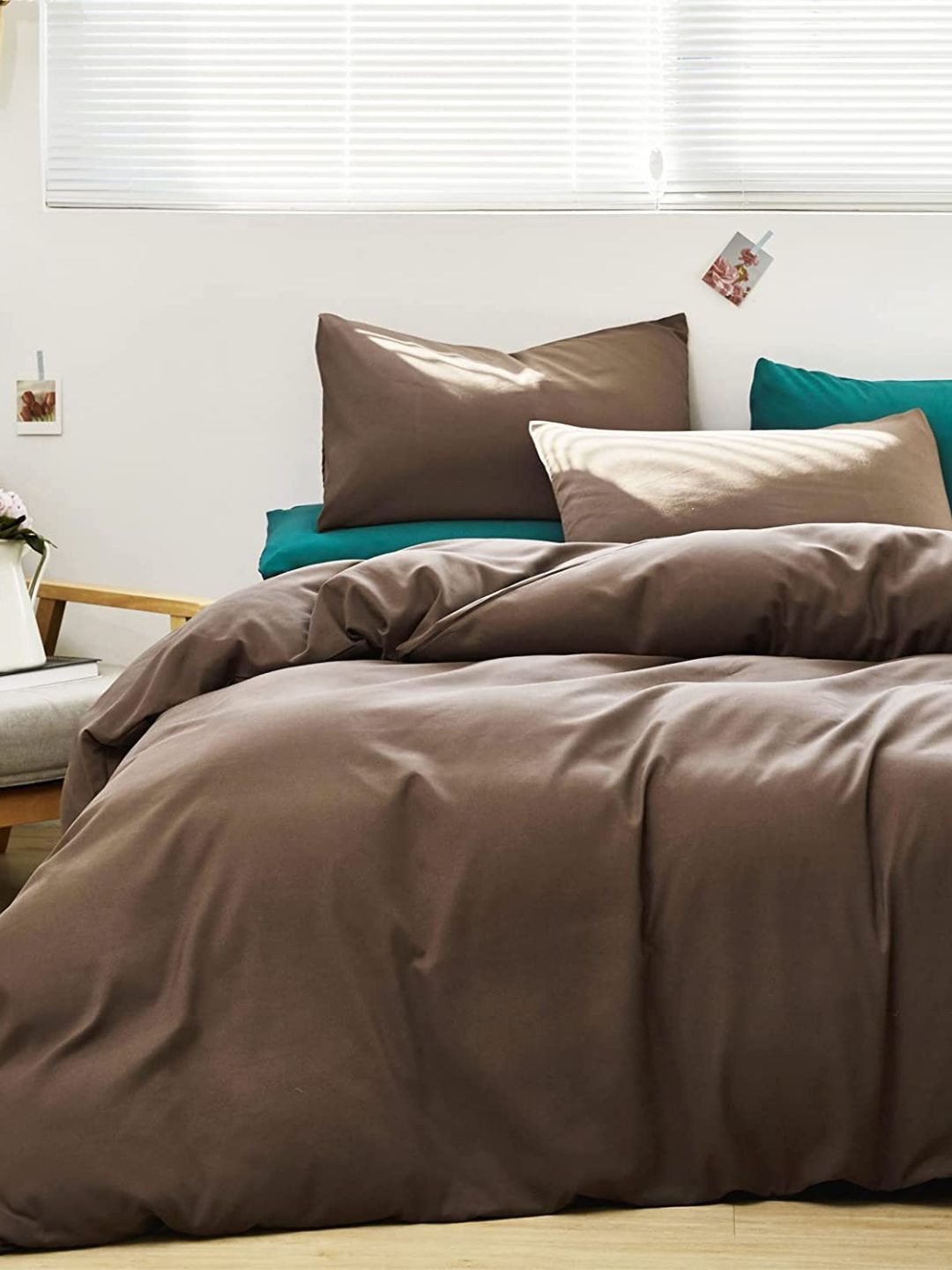 Sleeping Owls- because your sleep matters Brown Solid Cotton Single Bedding Set Price in India