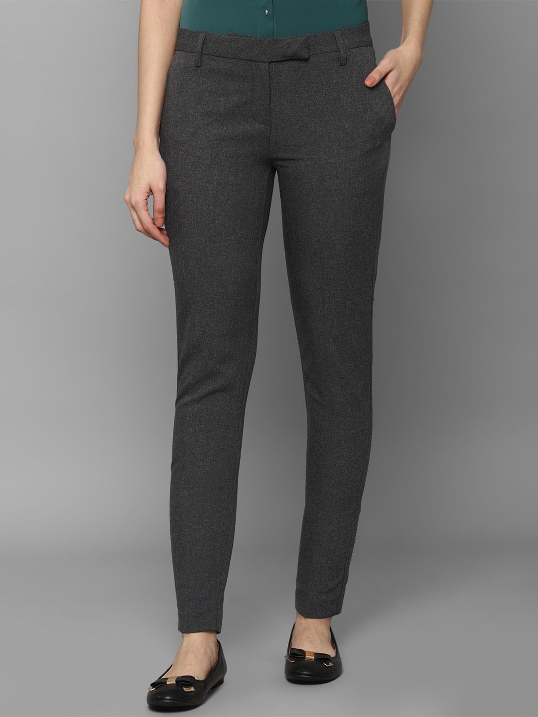 Allen Solly Woman Women Grey Trousers Price in India