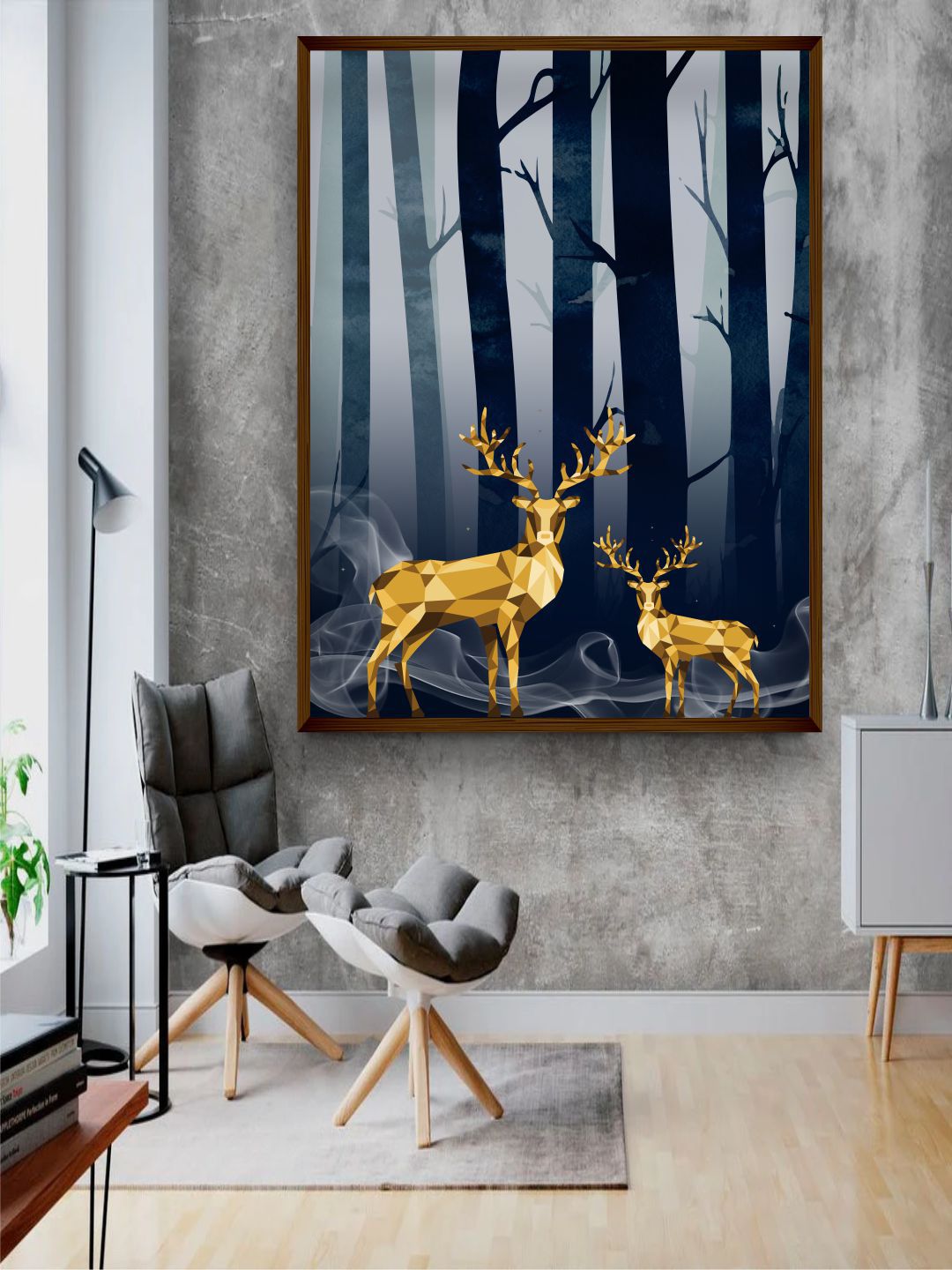The Art House Blue & Yellow Painting Wall Art Price in India