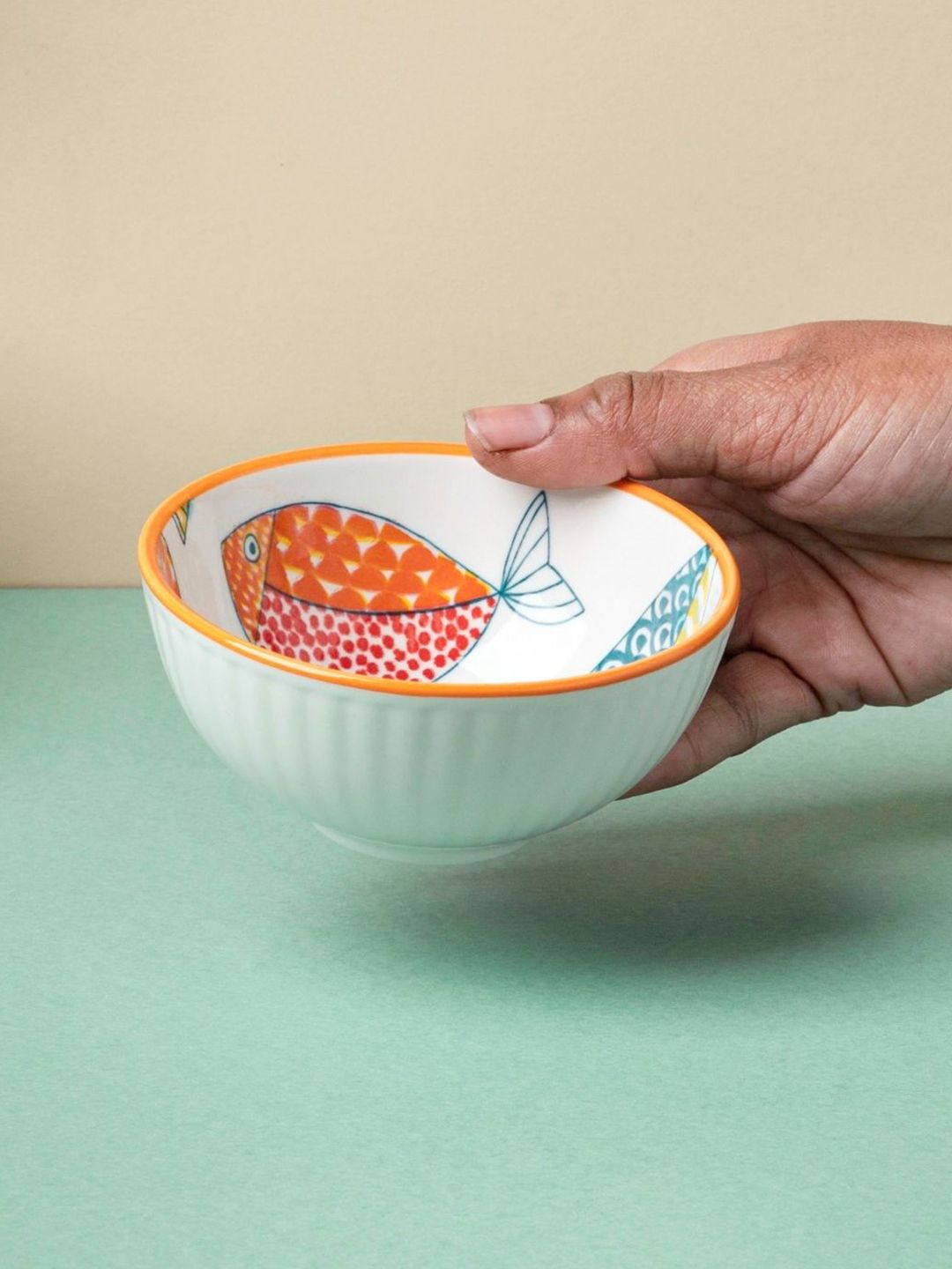 Nestasia White Printed Ceramic Glossy Bowl Price in India