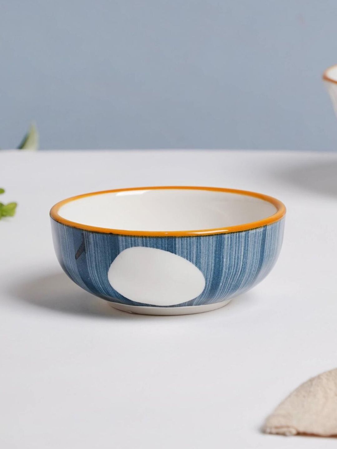 Nestasia Blue & White Printed Ceramic Small Snack Bowl Price in India