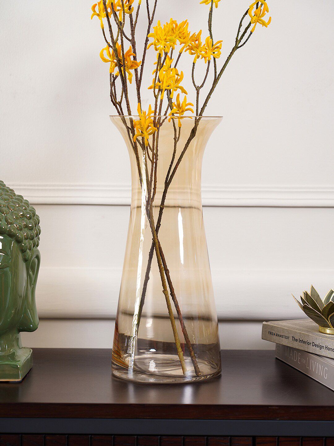 Pure Home and Living Gold-Toned Solid Glass Vases Price in India