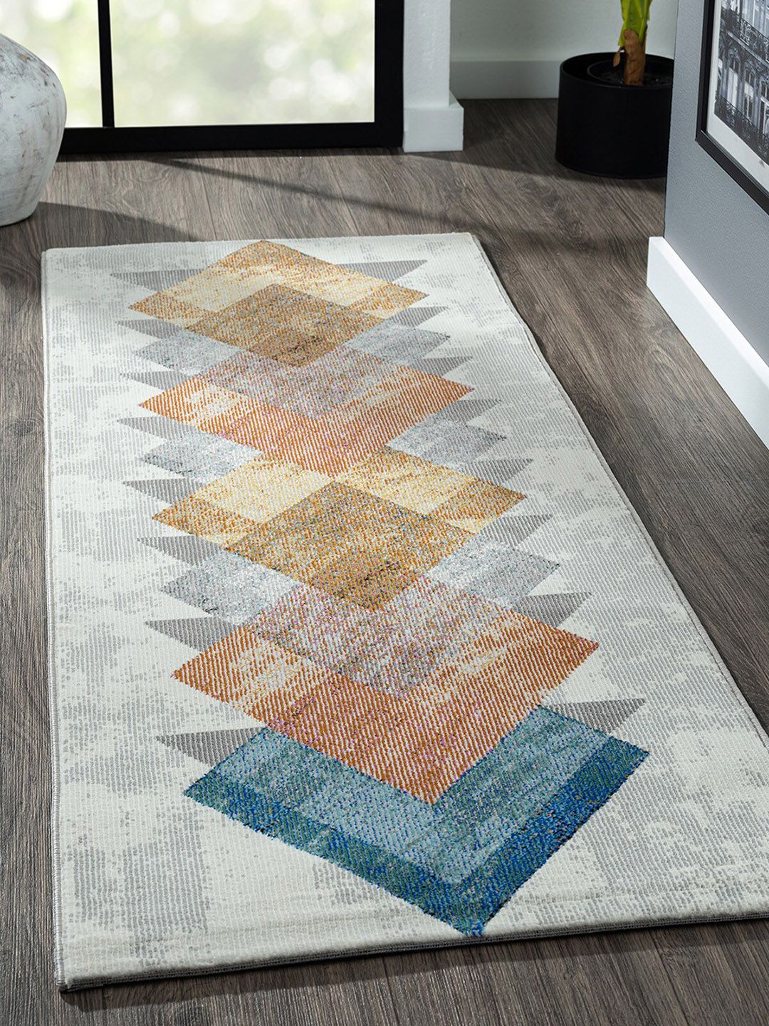 OBSESSIONS Brown & Grey Abstract Floor Runners Price in India