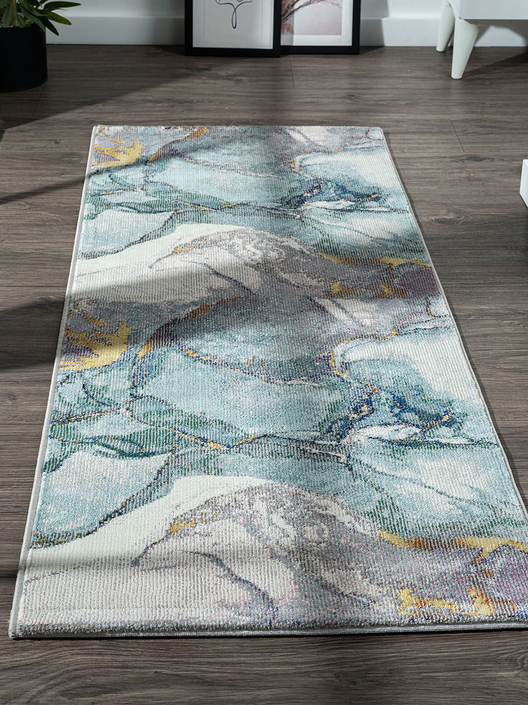 OBSESSIONS Blue Abstract Floor Runners Price in India