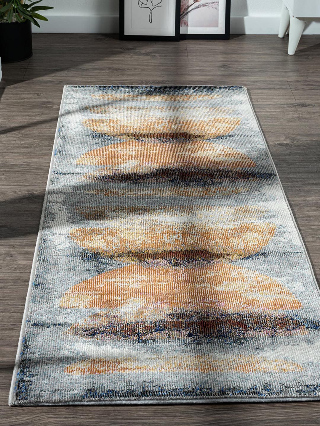 OBSESSIONS Brown & Grey Abstract Floor Runners Price in India