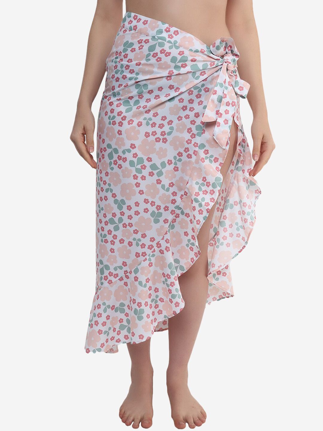 Beau Design Women Pink Printed Sarong
