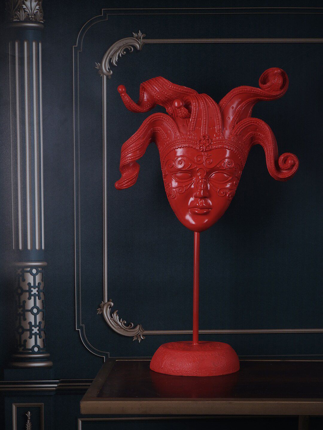 THE WHITE INK DECOR Red Modern Art Figurine Showpiece Price in India