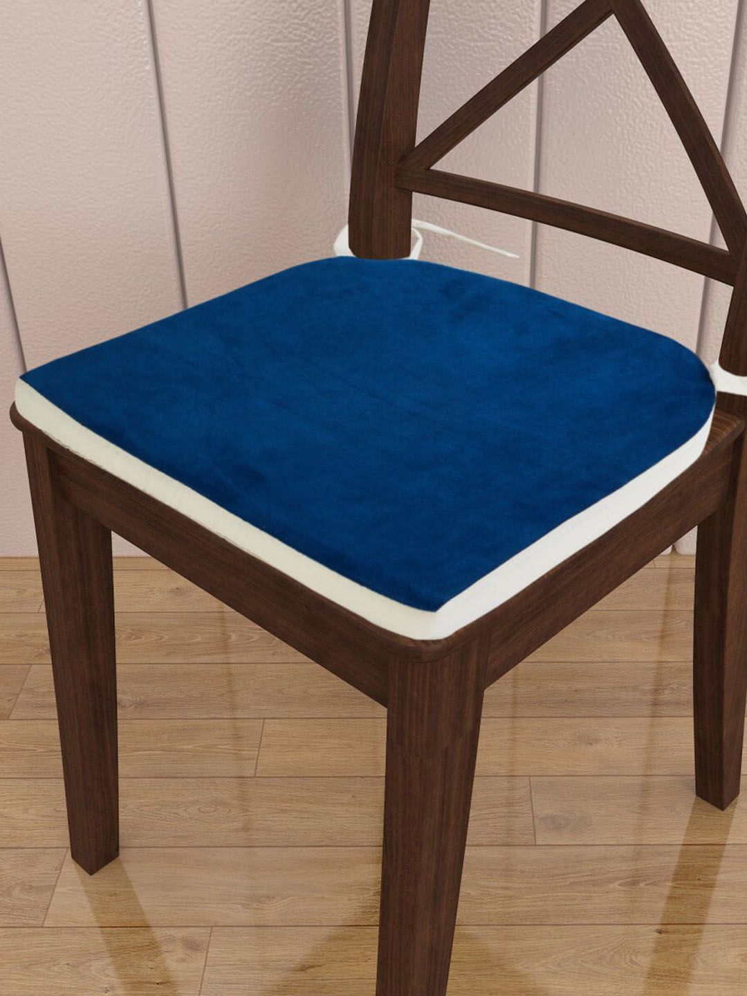 Home Centre Blue Solid Chair Pad Price in India