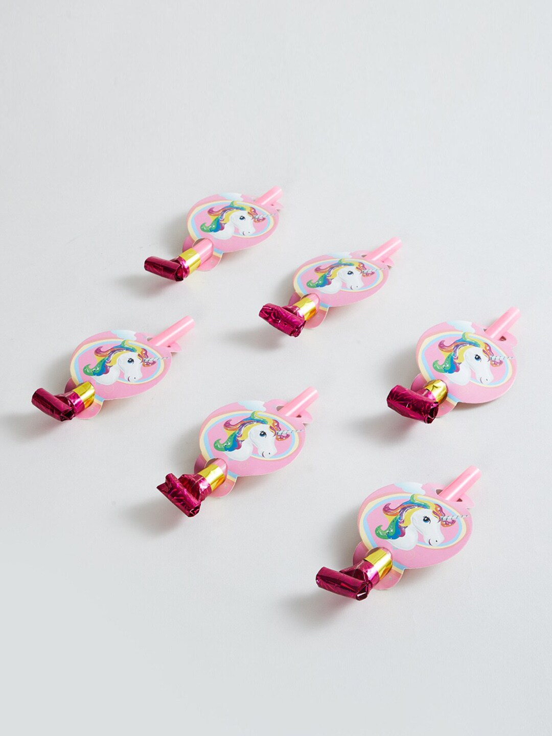 Home Centre Set Of 86 Pink & Yellow Unicorn Party Decor Essentials Set Price in India