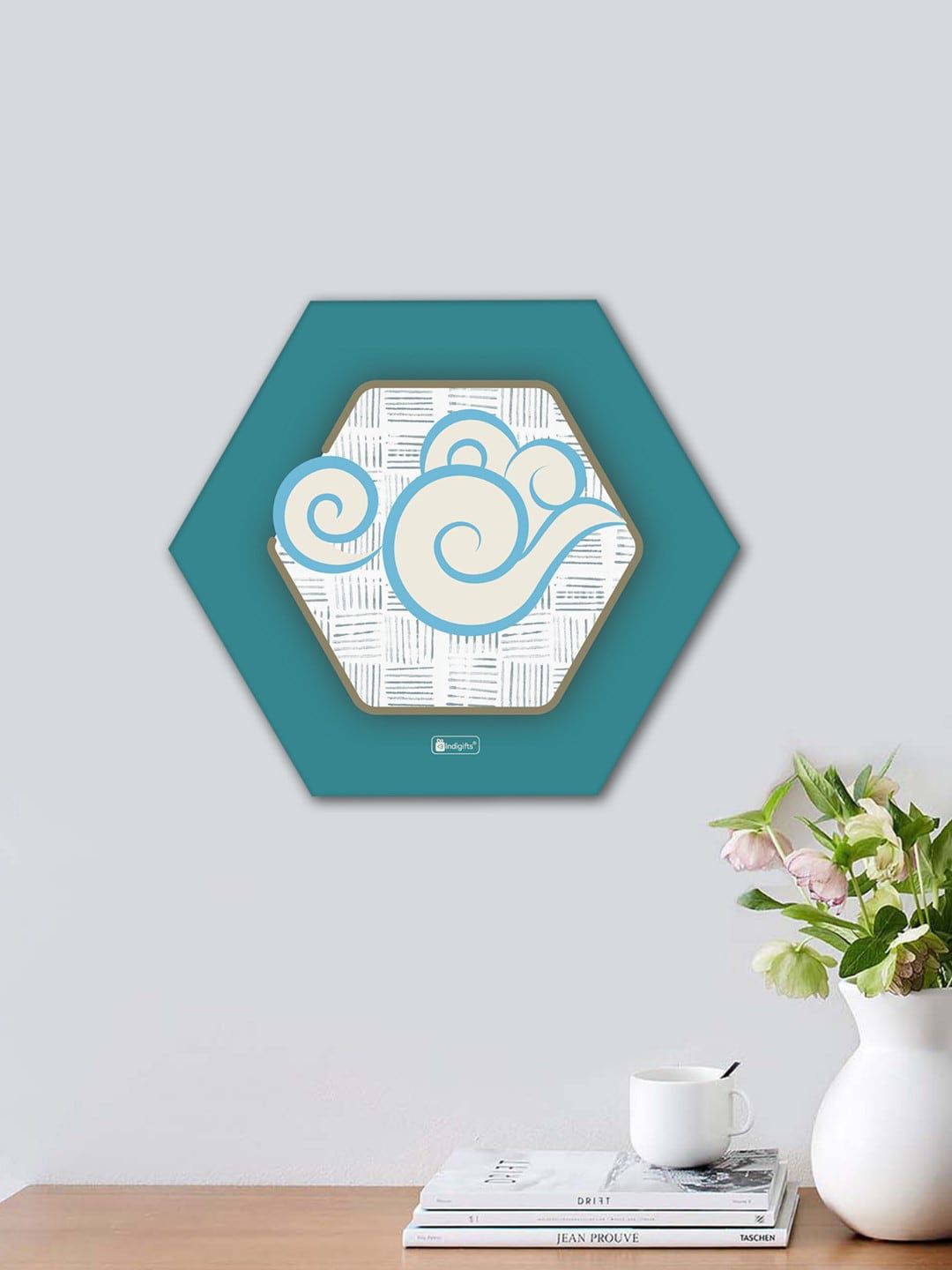 Indigifts Set of 4 Multicolored  Diwali Hexagonal Wall Frames Price in India