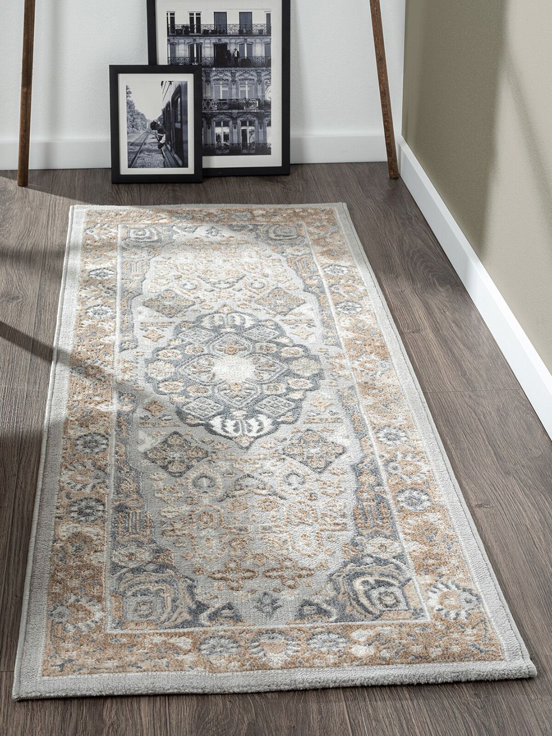 Obsessions Grey & Beige Anti-Static Floor Runner Price in India