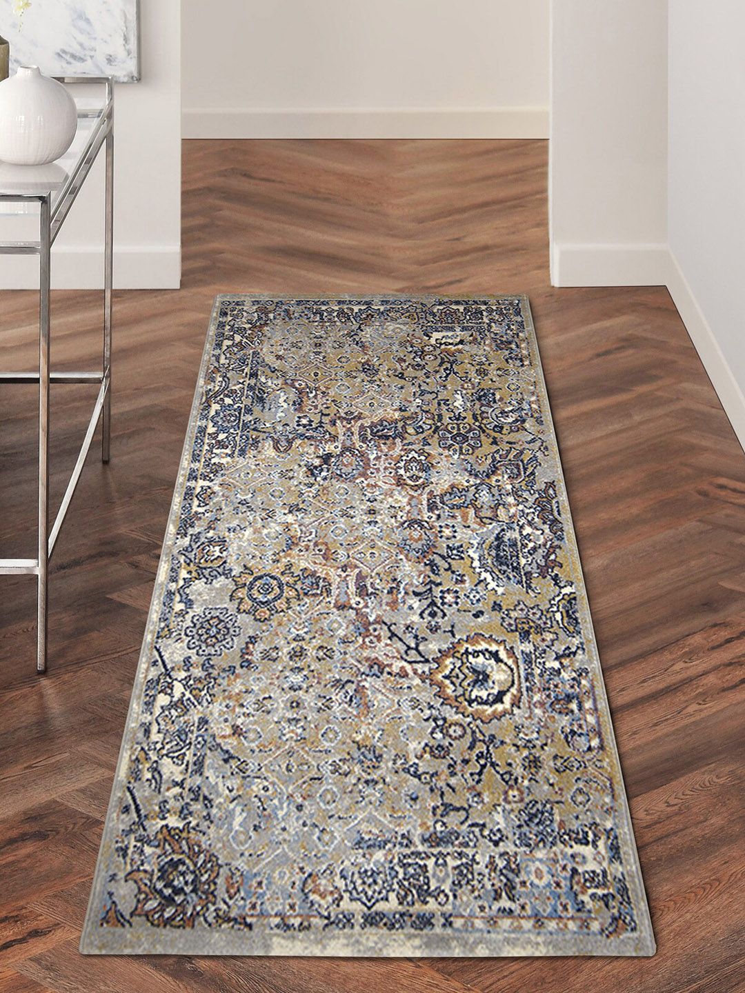 Obsessions Blue & Brown Anti-Static Floor Runner Price in India