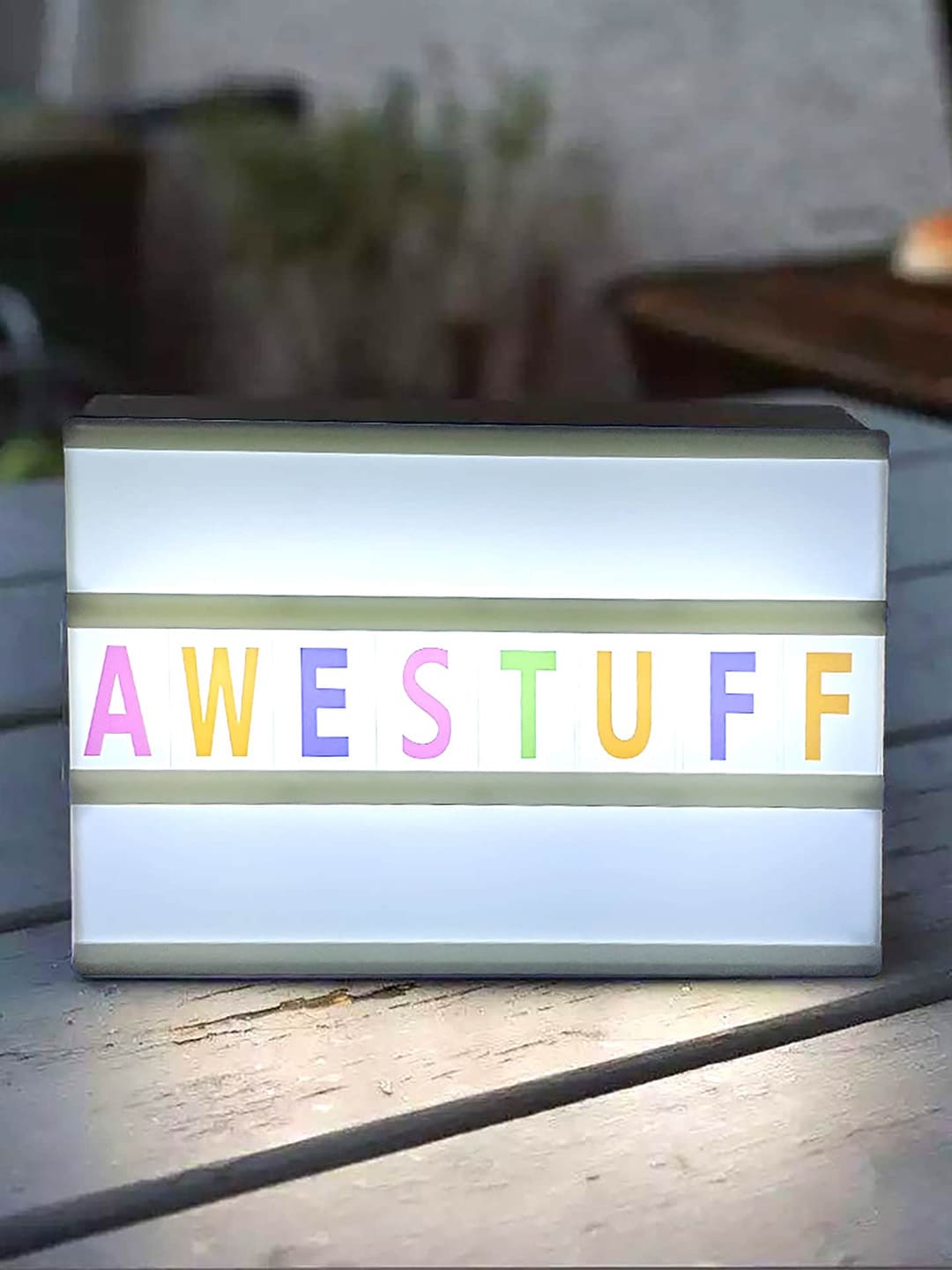 Awestuffs White & Yellow Coloured Letters A5 Small Cinema Light Box Price in India