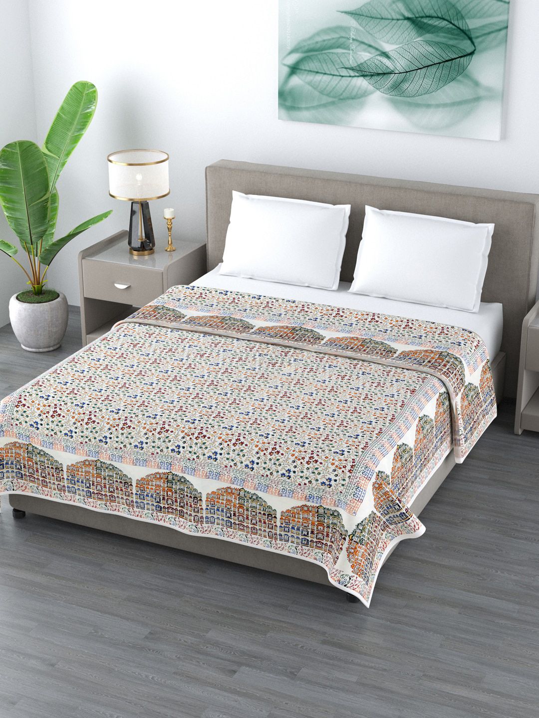 LIVING ROOTS Floral Printed  AC Room 210 GSM Double Bed Reversible Dohar Price in India