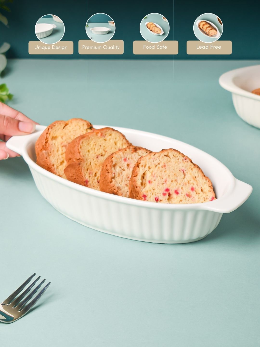 Nestasia White Riona Ribbed Baking Dish Price in India