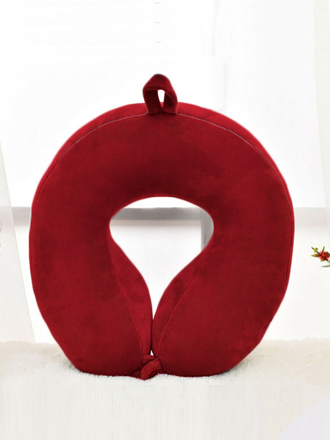 AVI Red Solid Travel Neck Pillow Price in India