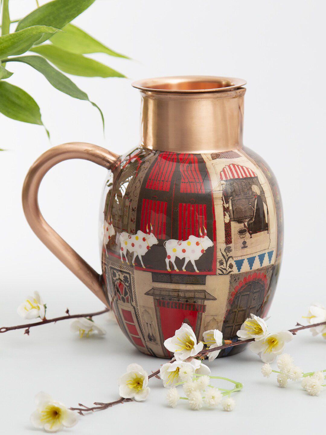 India Circus by Krsnaa Mehta Copper-Toned & Brown Water Jug Set Price in India