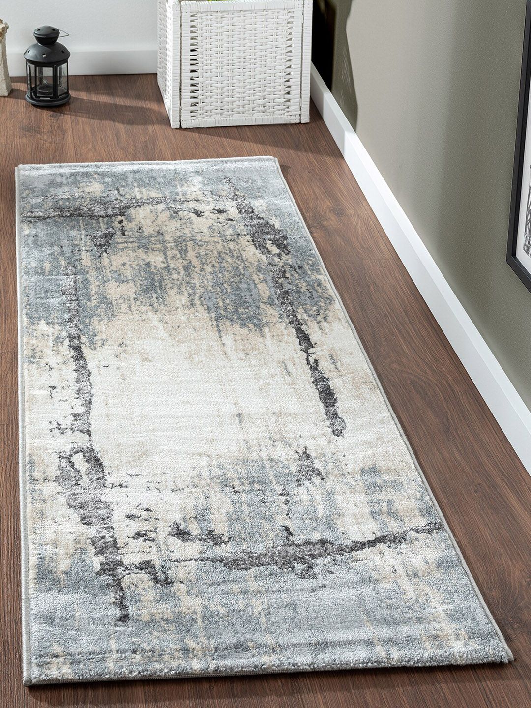 OBSESSIONS Beige Abstract Anti Static Floor Runner Price in India