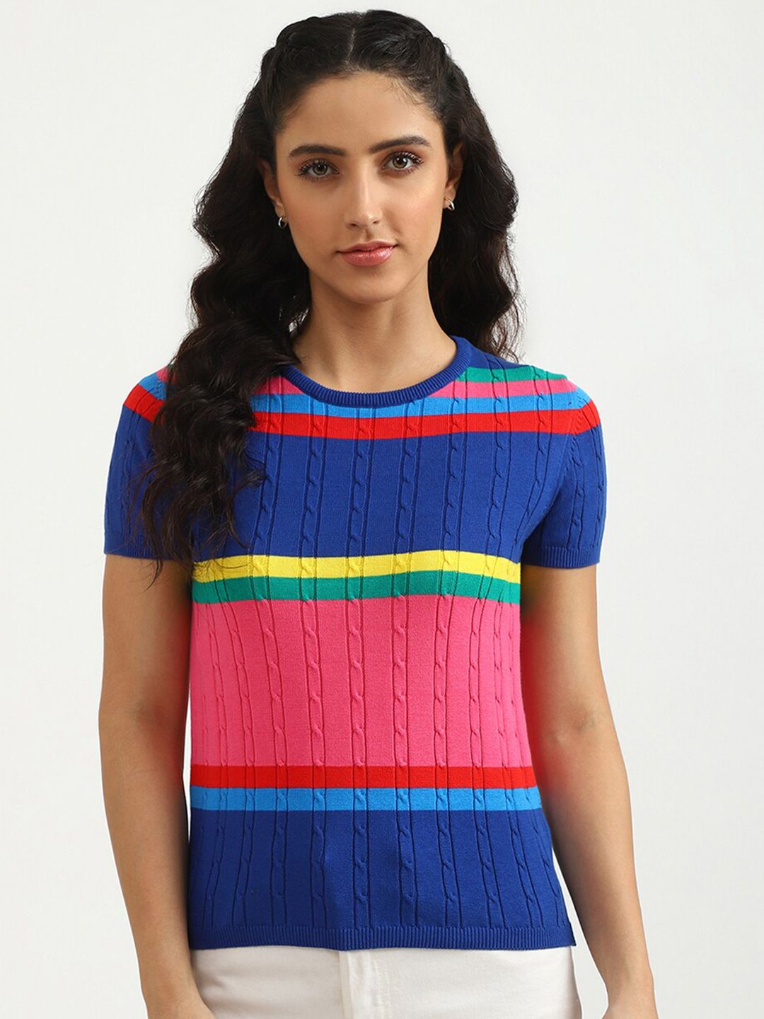United Colors of Benetton Multicoloured Striped Top Price in India
