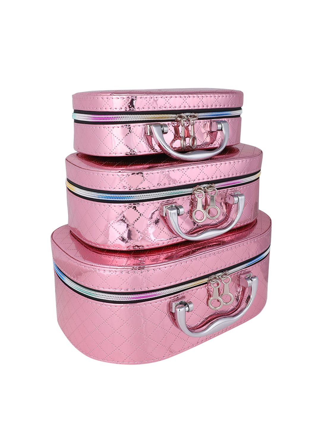 NFI essentials Set Of 3 Pink Solid Organisers Price in India