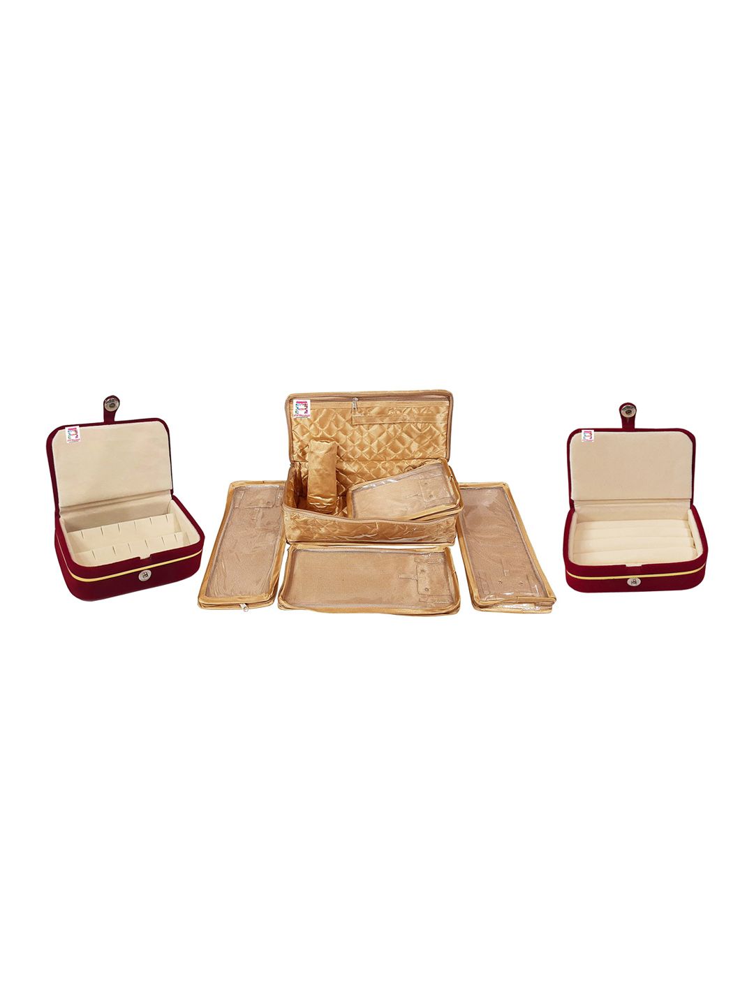 atorakushon Set Of 2 Gold-Colored Solid Jewellery Organisers Price in India