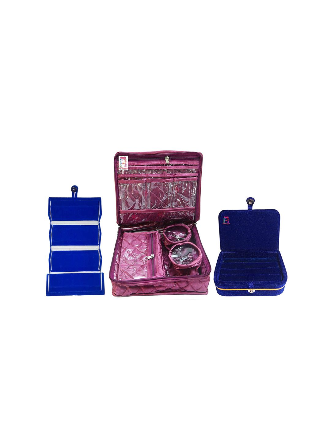 atorakushon Set Of 2 Purple Solid Jewellery Organiser Price in India