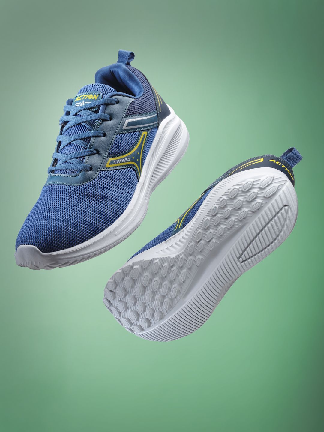 Action Men Teal Mesh Running Non-Marking Sports Shoes