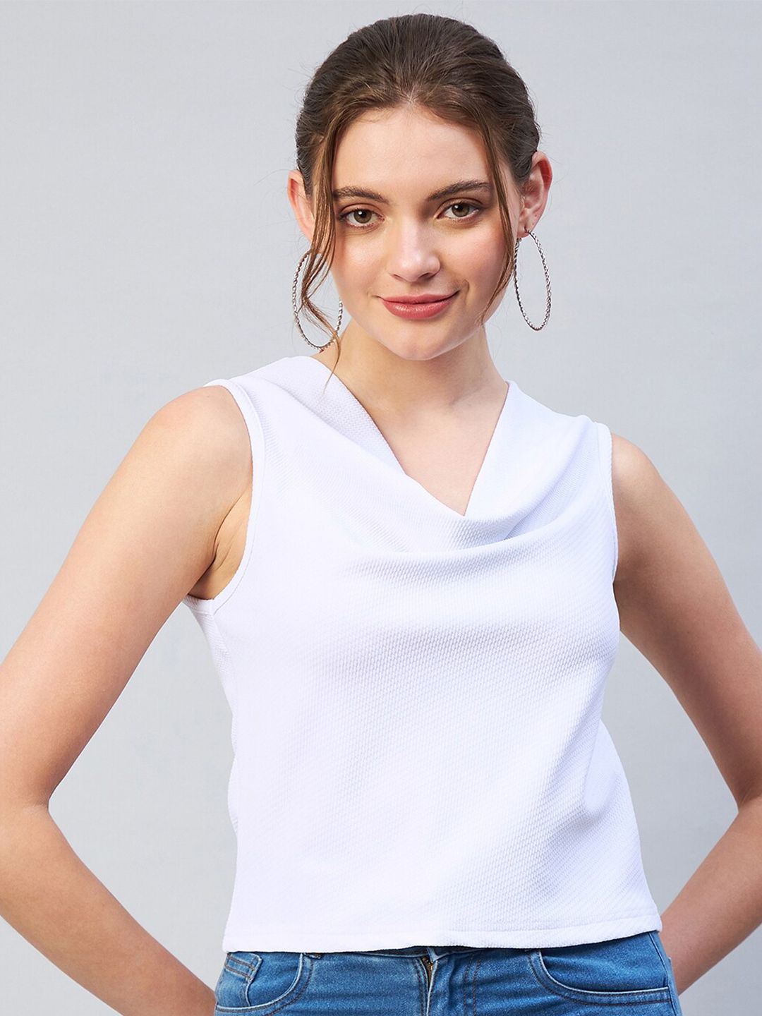 Marie Claire White Cowl Neck Top Price in India