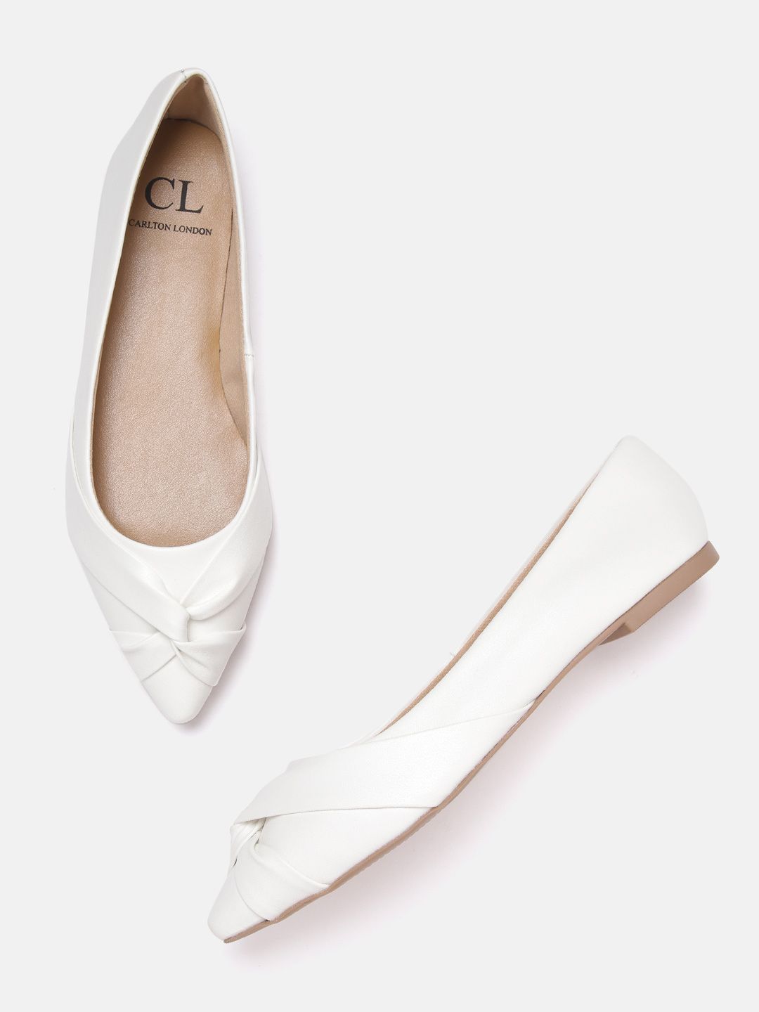 Carlton London Women White Solid Ballerinas