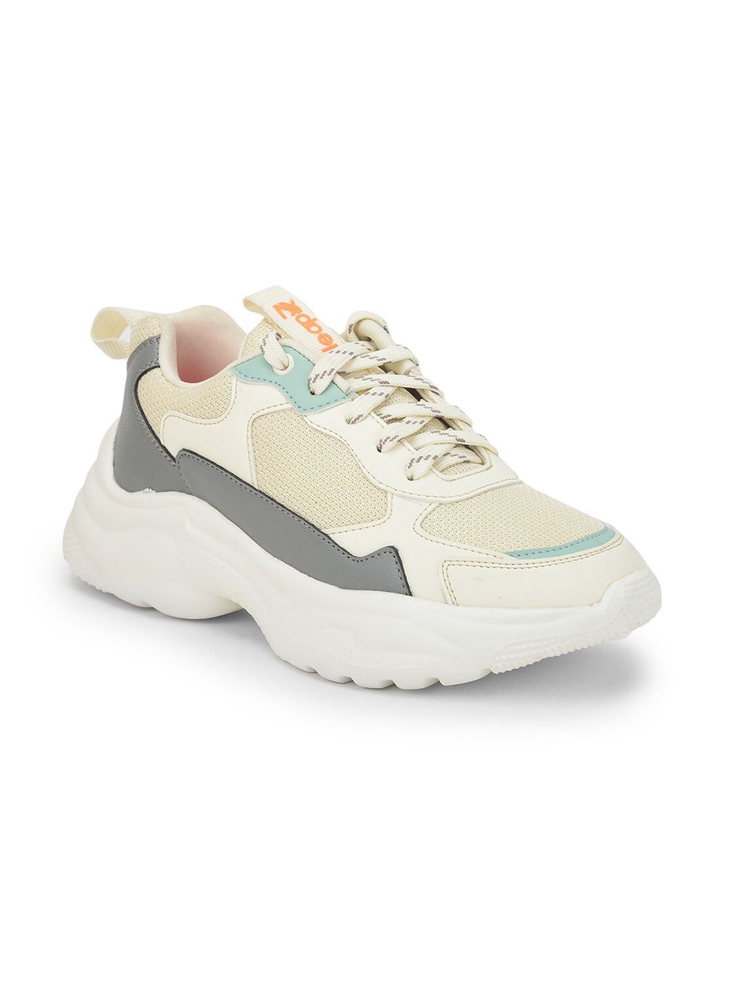 Liberty Women Cream-Coloured Mesh Running Non-Marking Shoes Price in India