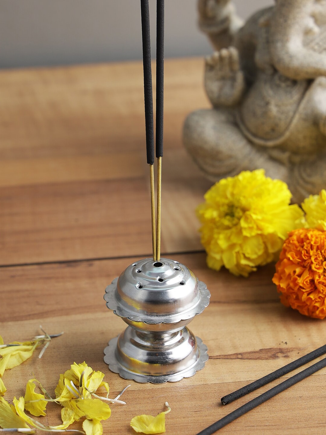 HAZEL Silver Incense Stick Holder Price in India