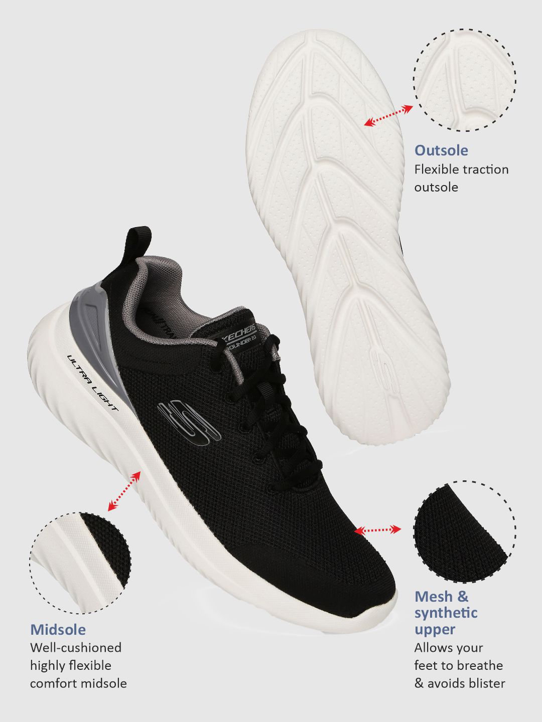 Buy Skechers Men Bounder 2.0 Lace Up Shoes - Casual Shoes for Men