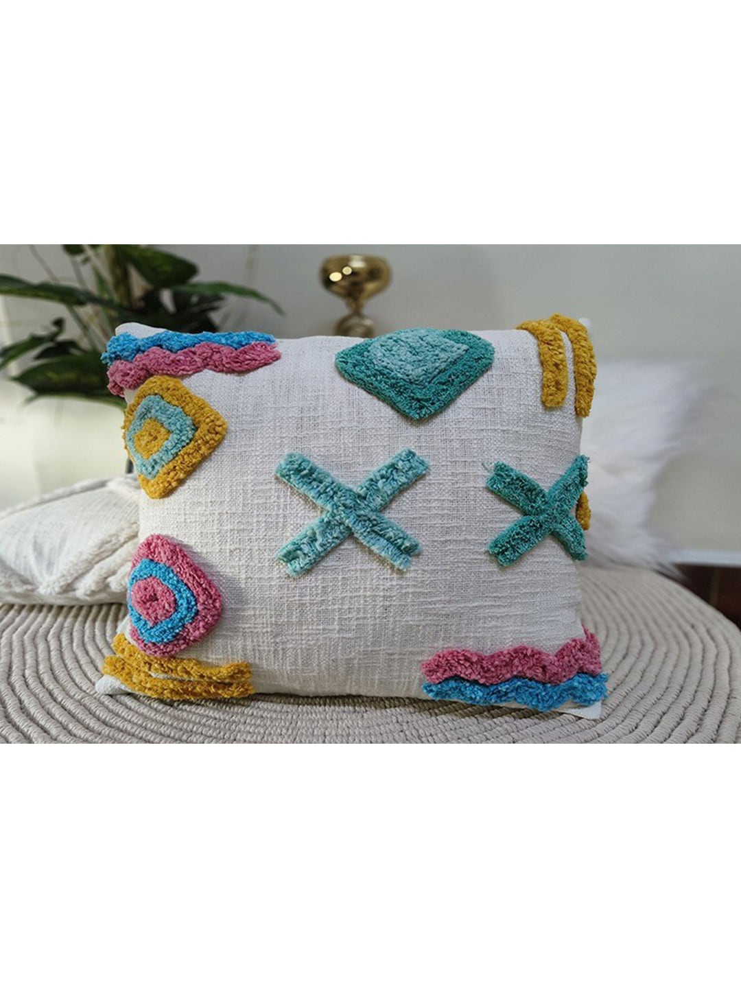 HERE&NOW Embroidered Square Cushion Covers Price in India