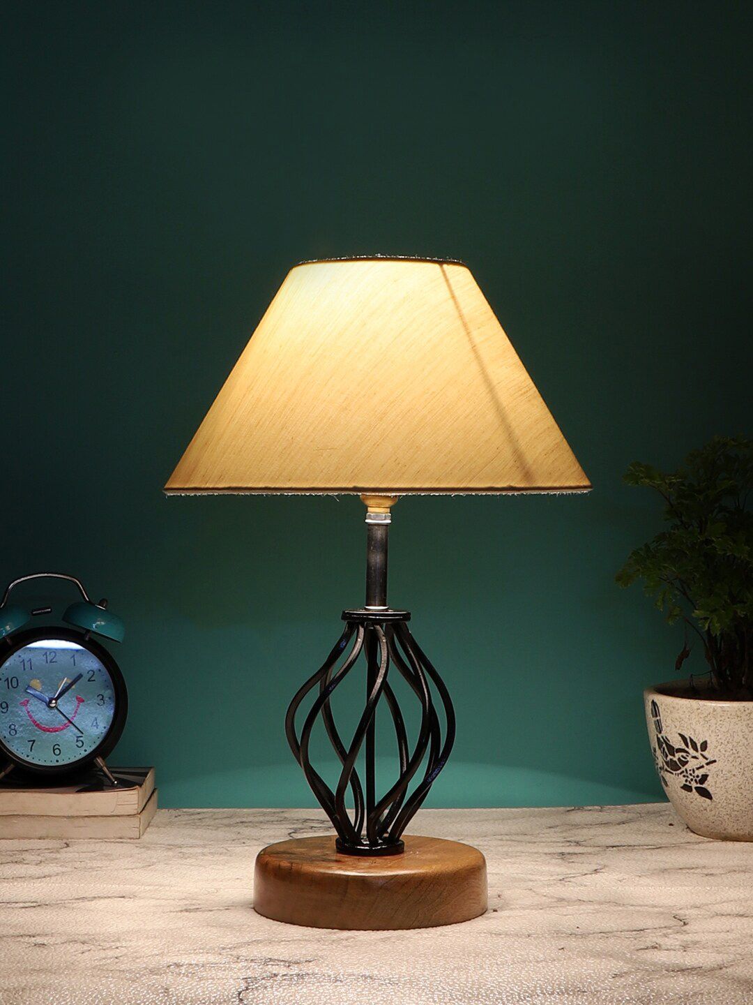 Devansh Off White Textured Table Lamps Price in India