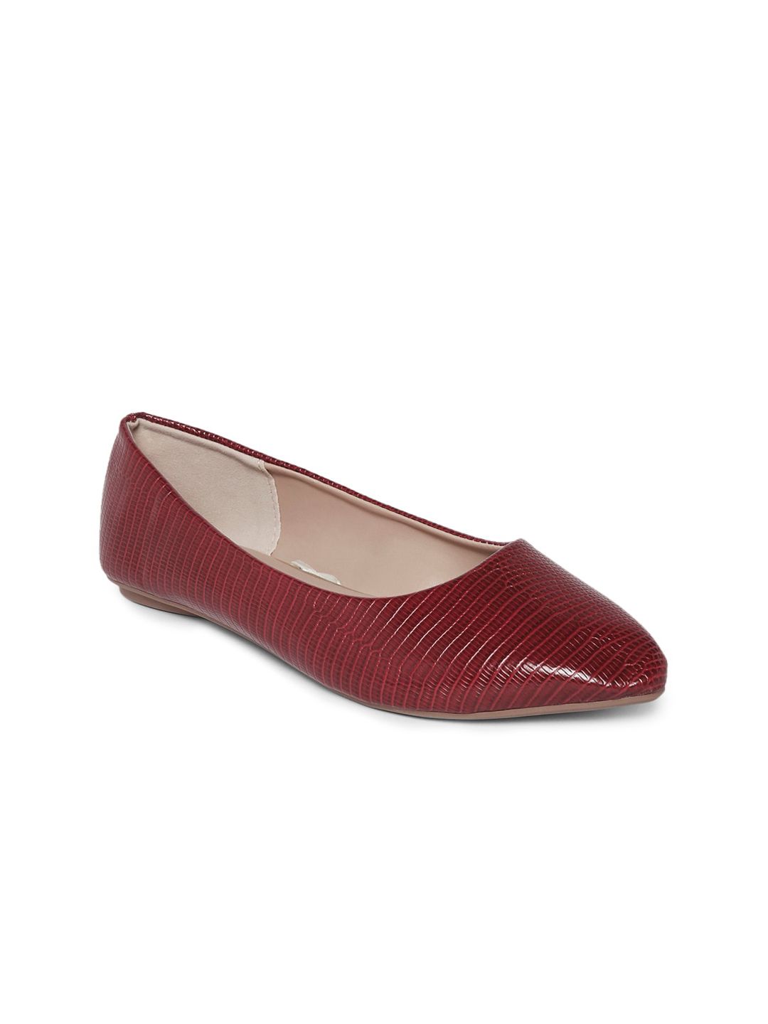 Forever Glam by Pantaloons Women Maroon Striped Flatform Shoes Price in India