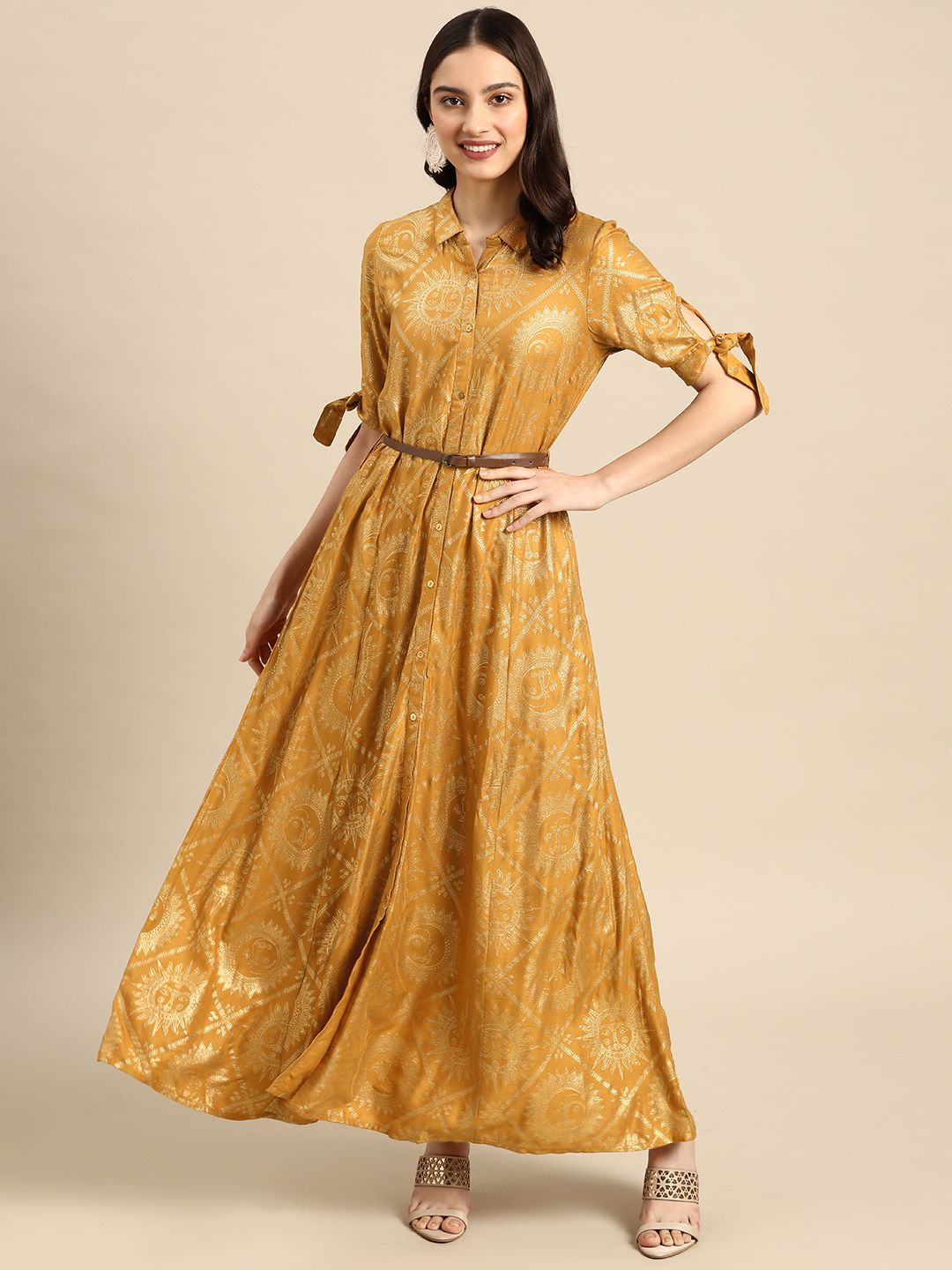 Sangria Women Ethnic Motifs Shirt Maxi Dress Price in India