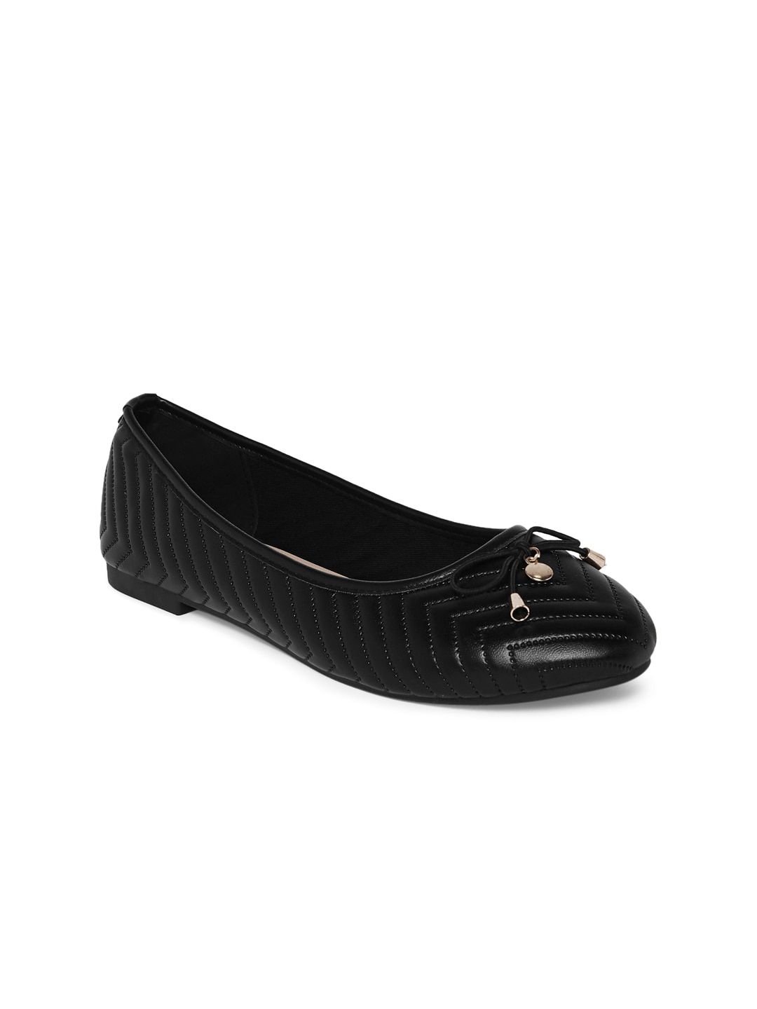 Forever Glam by Pantaloons Women Textured Ballerinas with Bows Flats Price in India
