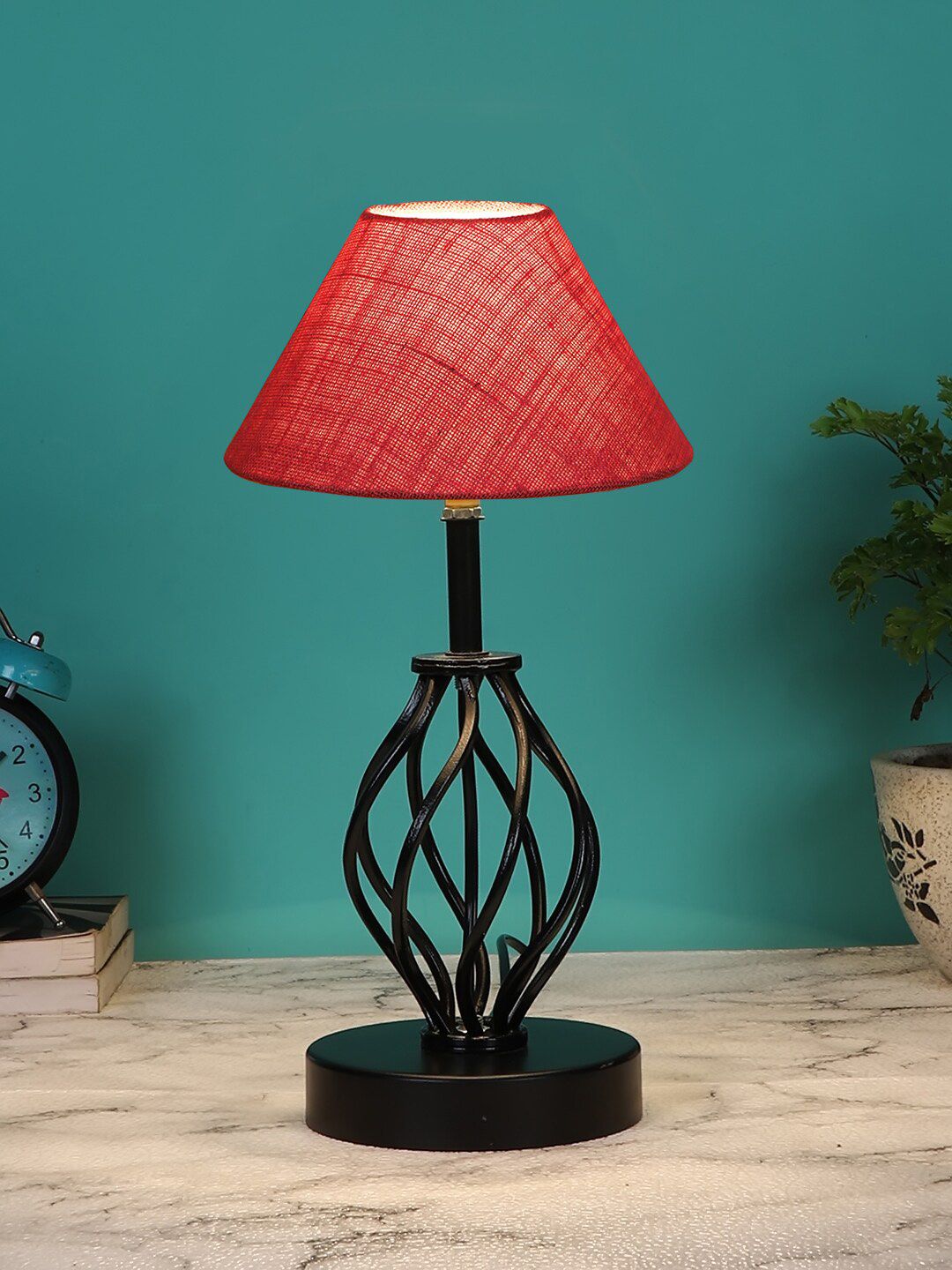 Devansh Pink Solid Table Lamp Price in India