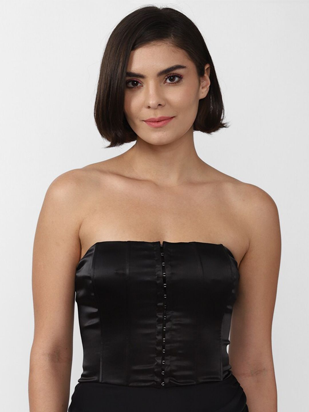 FOREVER 21 Black Tube Crop Top Price in India