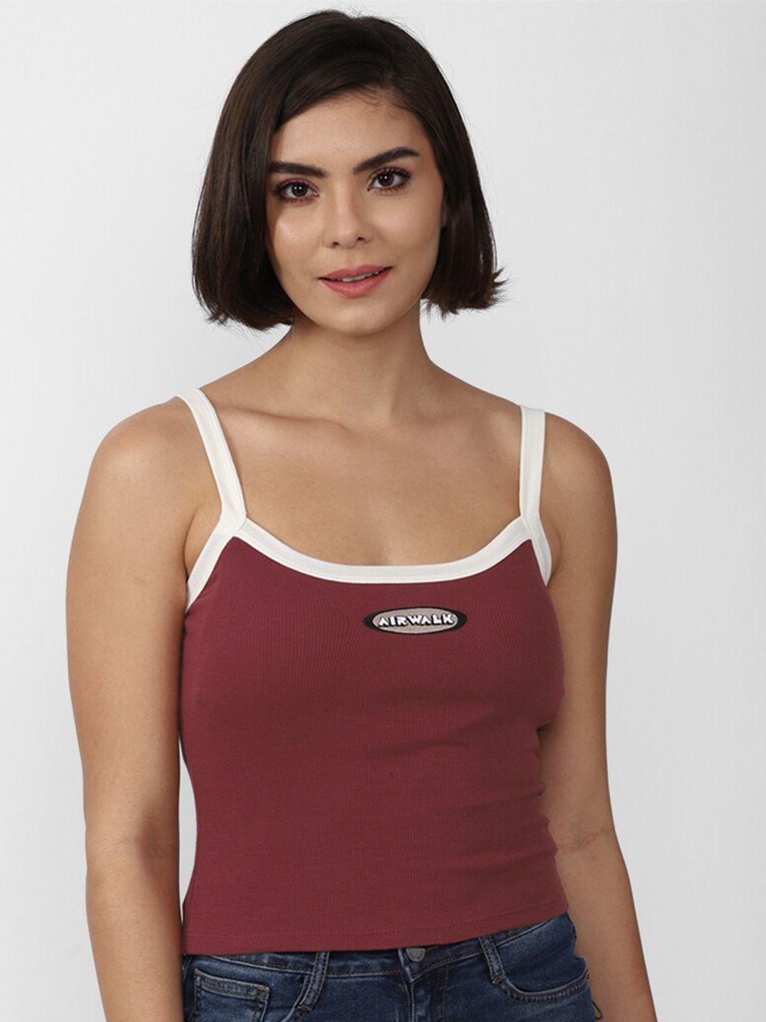 FOREVER 21 Women Maroon Tank Top Price in India