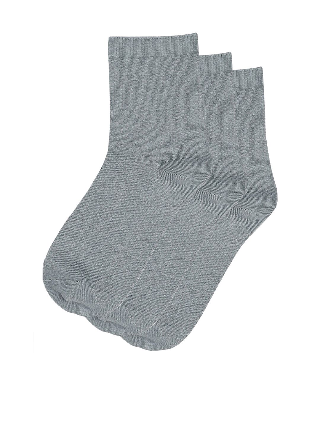 TOFFCRAFT Men Pack Of 3 Grey Solid Above Ankle-Length Socks
