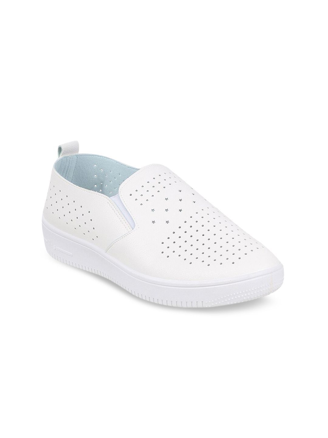 WALKWAY by Metro Women White Textured Synthetic Sneakers Price in India